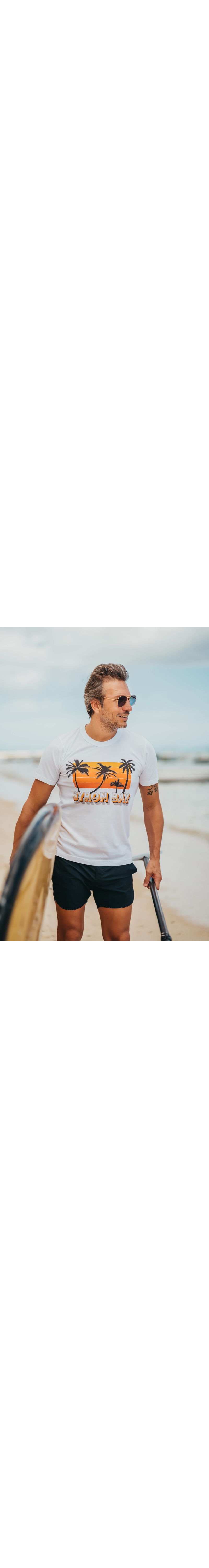 T-shirt Vintage Homme Blanc Byron Bay