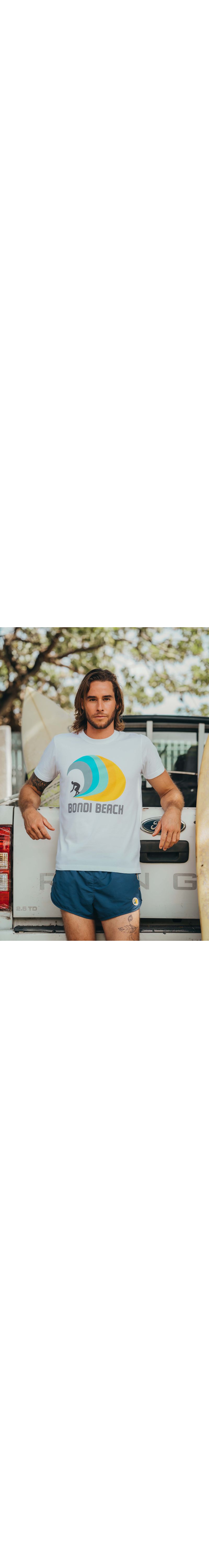 T-shirt Vintage Homme Blanc Bondi Beach