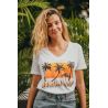 T-shirt Col V Unisexe Blanc Byron Bay