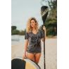 T-shirt Col V Unisexe Gris Guitare