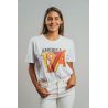 T-shirt Vintage Femme Blanc America