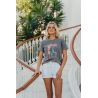 T-shirt Vintage Femme Gris Aerobic 100% Coton bio