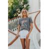 T-shirt Vintage Femme Gris Aerobic 100% Coton bio