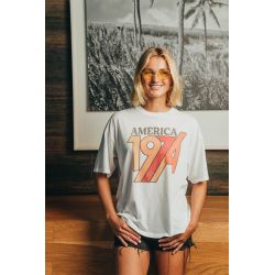 T-shirt Oversize Femme Blanc America