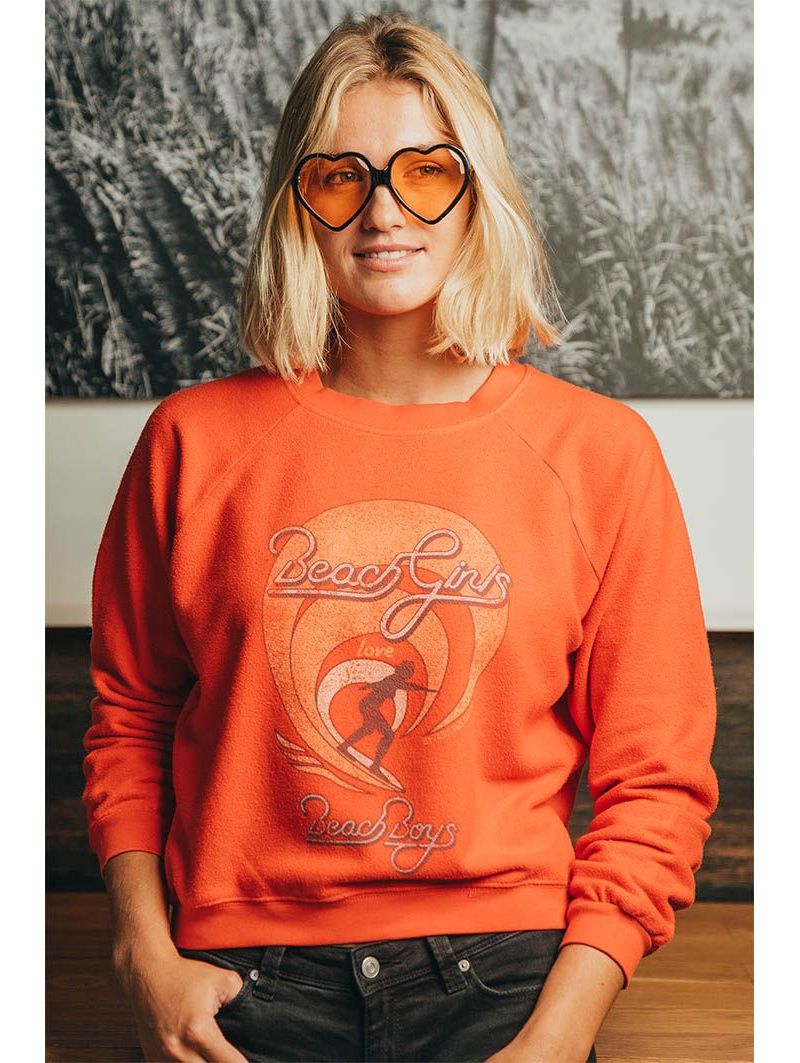 Sweat Crop Rouge Beach Girls Mélange Coton Bio Polyester Recyclé Sweat Crop Rouge Beach Girls Mélange Coton Bio Polyester Recyclé