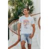 T-shirt Vintage Homme Ecru Beach Girls 100% Coton Bio