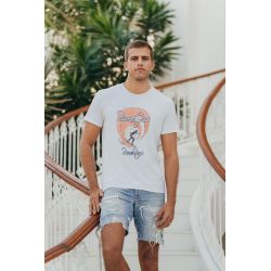 T-shirt Vintage Homme Ecru Beach Girls