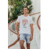 T-shirt Vintage Homme Ecru Beach Girls 100% Coton Bio