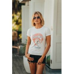 T-shirt Vintage Femme Ecru Beach Girls