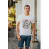 T-shirt Vintage Homme Ecru Cars 100% Coton Bio