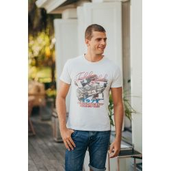 T-shirt Vintage Homme Ecru Cars