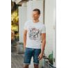 T-shirt Vintage Homme Ecru Cars 100% Coton Bio