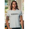 T-shirt Vintage Homme Ecru Cowboy 100% Coton Bio