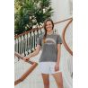T-shirt Vintage Femme Gris Florida Arc 100% Coton Bio