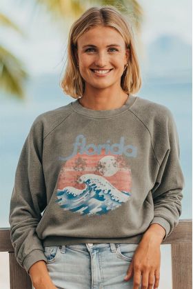 Sweat Crop Gris Florida Waves