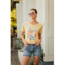 Crop Top Jaune Florida Waves