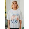 T-shirt Oversize Femme Ecru Florida Waves 100% Coton Bio