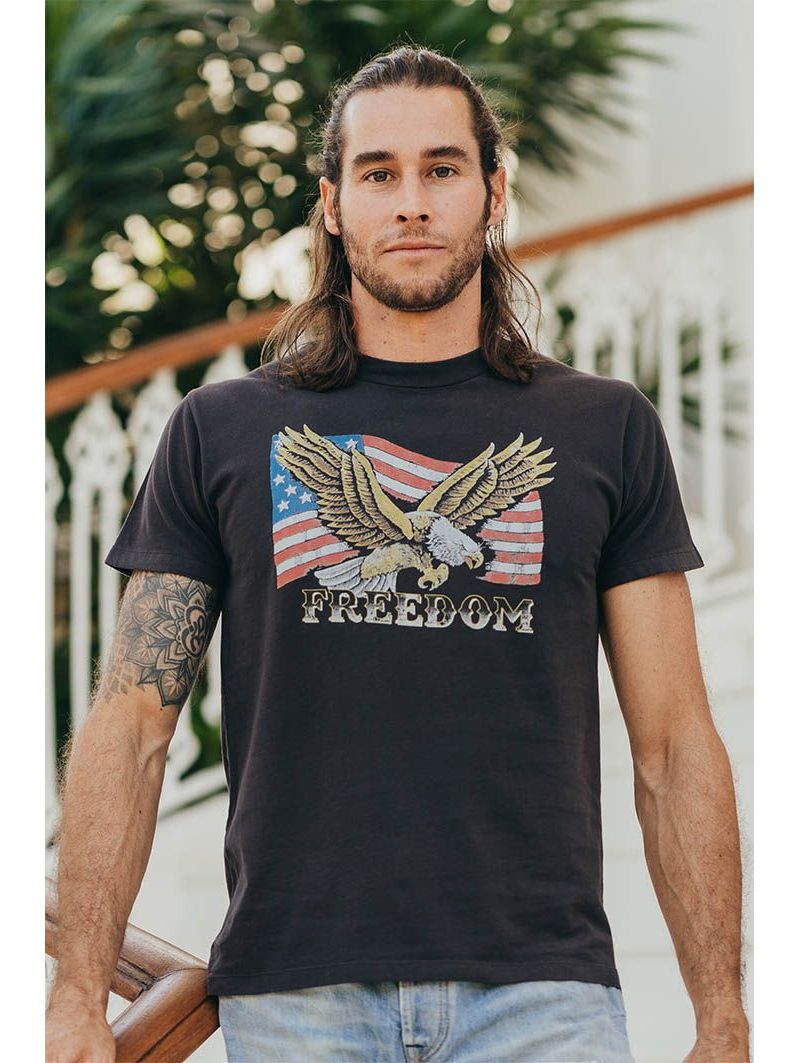 T-shirt Vintage Homme Antra Freedom 100% Coton Bio T-shirt Vintage Homme Antra Freedom 100% Coton Bio