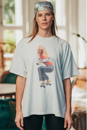 T-shirt Oversize Femme Ecru...