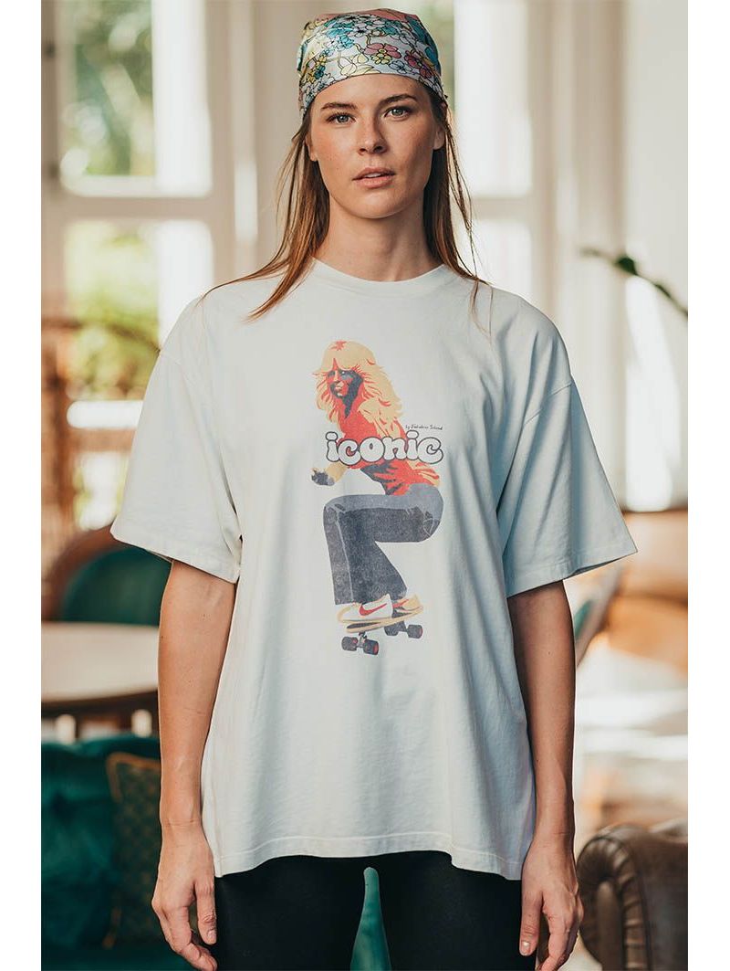 T-shirt Oversize Femme Ecru Iconic 100% Coton Bio