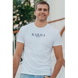 T-shirt Vintage Homme Blanc Karma