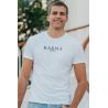 T-shirt Vintage Homme Blanc Karma 100% Coton Bio