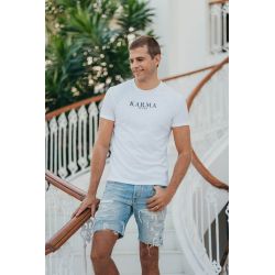 T-shirt Vintage Homme Blanc Karma