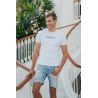 T-shirt Vintage Homme Blanc Karma 100% Coton Bio