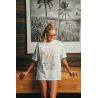 T-shirt Oversize Femme Blanc Keep Rolling 100% Coton Bio