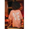 T-shirt Oversize Femme Rose Love 100% Coton Bio