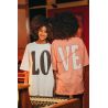 T-shirt Oversize Femme Blanc Love 100% Coton Bio