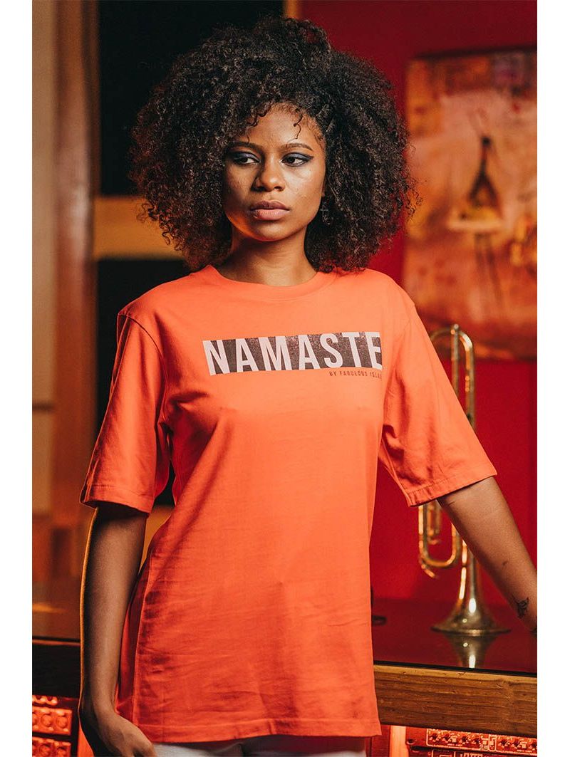 T-shirt Vintage 26 Femme Rouge Namaste 100% Coton Bio