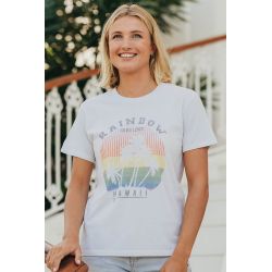 T-shirt Vintage Femme Ecru Rainbow