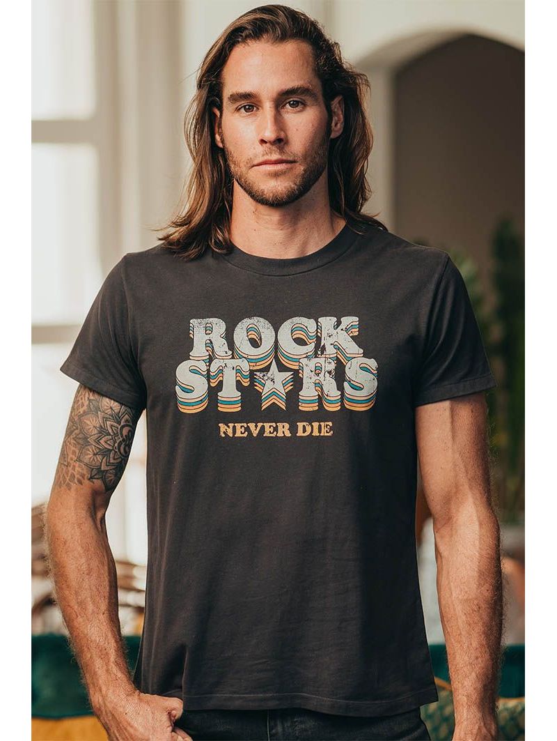 T-shirt Vintage Homme Antra Rockstar 100% Coton Bio