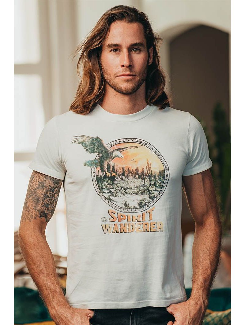 Esprit d'aventure ? Adoptez le t-shirt vintage bio ecru Wanderer