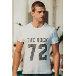 T-shirt Vintage Homme Blanc The Rock