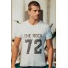 T-shirt Vintage Homme Blanc The Rock 100% Coton Bio