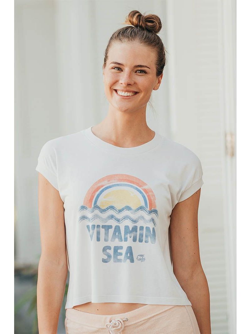 Débardeur Crop Ecru Vitamin Sea 50% Coton Bio 50% Modal