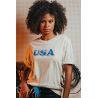 T-shirt Vintage 26 Femme Ecru USA 100% Coton Bio