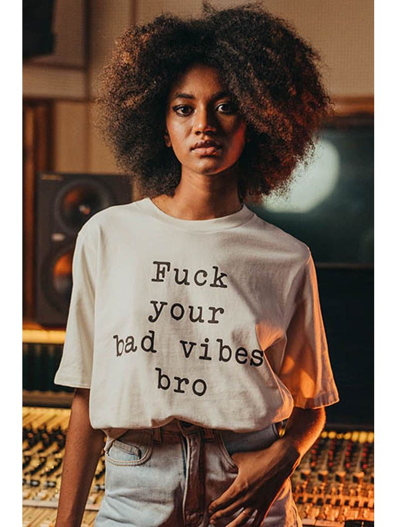 T-shirt Vintage 26 Femme Ecru Fuck 100% Coton Bio