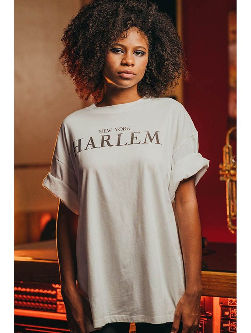 T-shirt Oversize Femme Blanc Harlem 100% Coton Bio