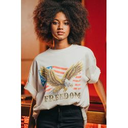 T-shirt Oversize Femme Ecru Freedom