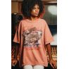 T-shirt Oversize Femme Rose Cars 100% Coton Bio