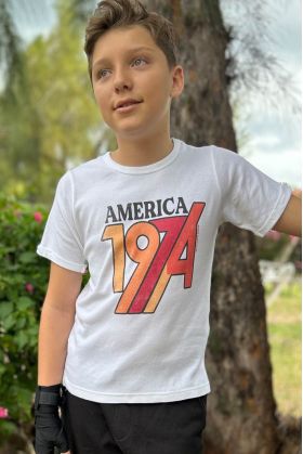 T-shirt Enfant Blanc America