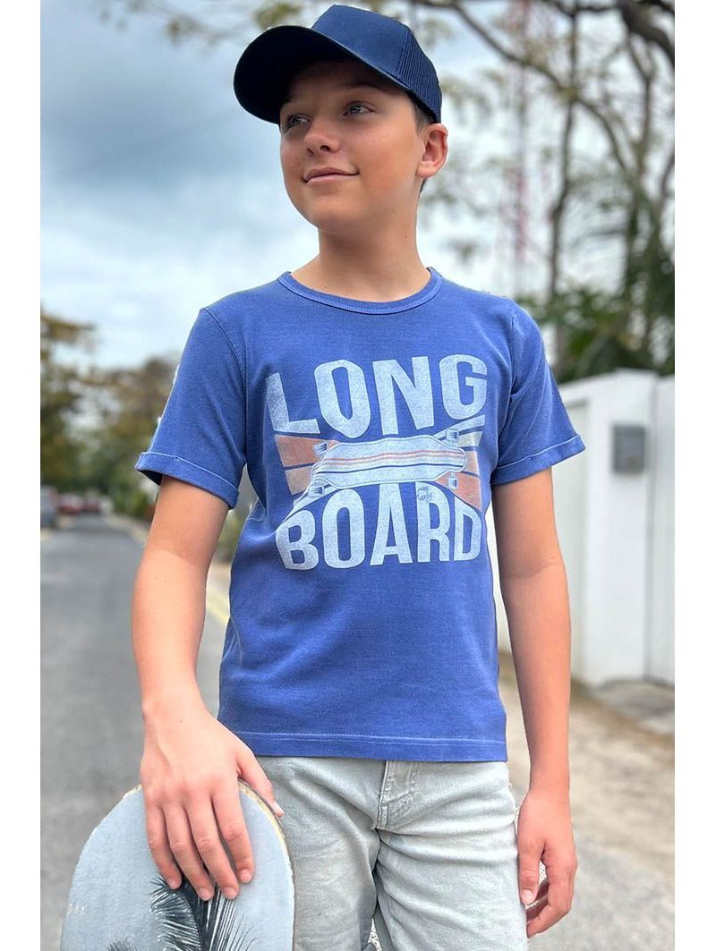 T-shirt Enfant Bleu Long Board T-shirt Enfant Bleu Long Board