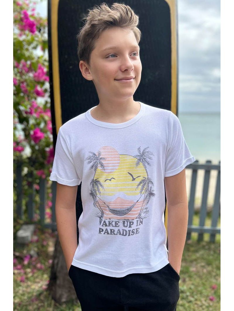 T-shirt Enfant Blanc Wake Up T-shirt Enfant Blanc Wake Up