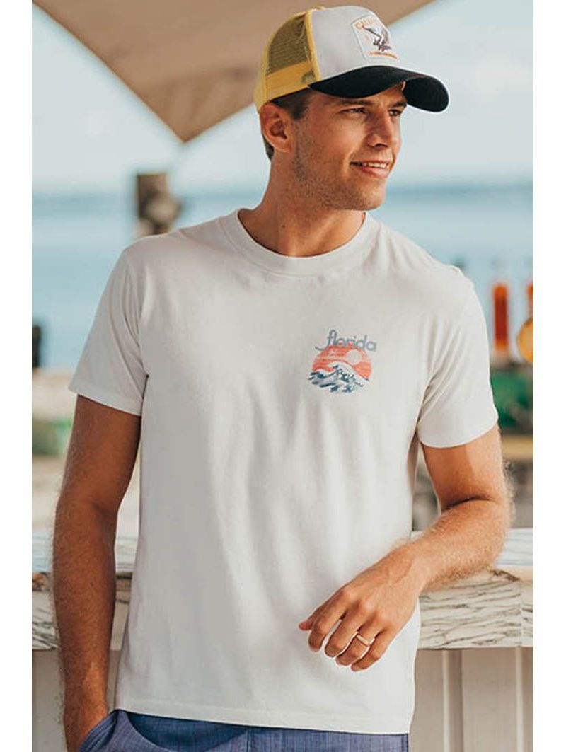 T-shirt Vintage Homme Ecru Florida Waves
