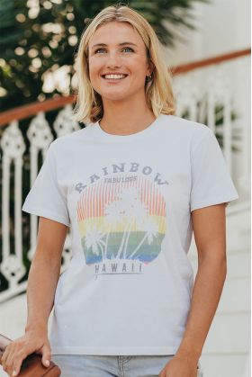 T-shirt Vintage Femme Blanc...