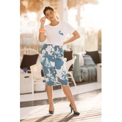 T-Shirt Vintage Femme Blanc Vague