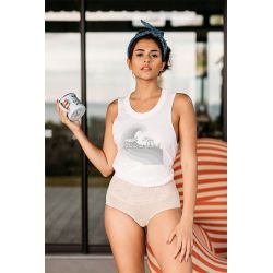 Débardeur Vintage Femme Blanc Vague